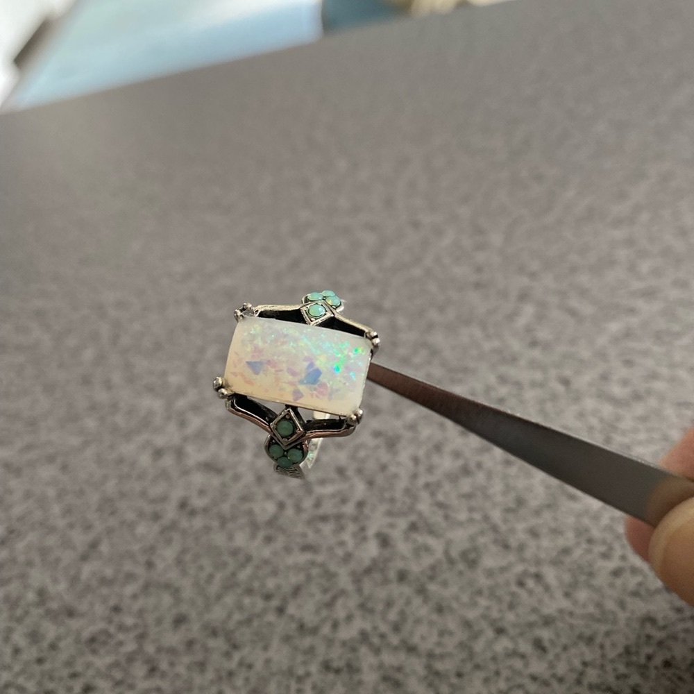SS 925 OPAL RING SIZE 8 (NEW)
